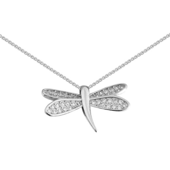 Sterling SILVER Dragonfly Necklace - Picture 1 of 6
